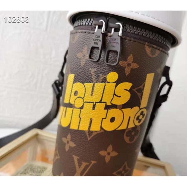 Louis Vuitton Unisex Coffee Cup Pouch Vintage Monogram Coated Canvas Cowhide Leather (4)