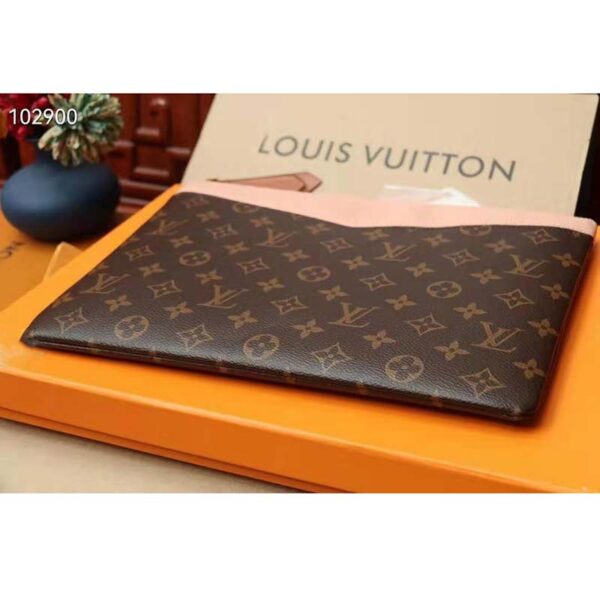 Louis Vuitton Unisex Daily Pouch Brown Monogram Coated Canvas and Cowhide Leather (10)