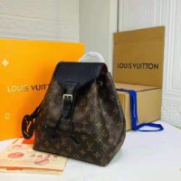 Louis Vuitton Unisex Montsouris PM Black Monogram Coated Canvas and Cowhide Leather