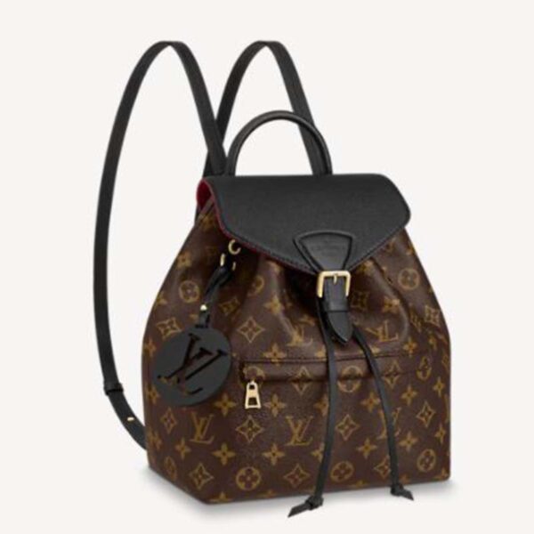 Louis Vuitton Unisex Montsouris PM Black Monogram Coated Canvas and Cowhide Leather