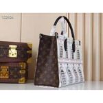 Louis Vuitton Unisex OnTheGo MM Architettura Tote Black White Printed Matte Calf Leather - Imagen 4