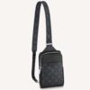 Louis Vuitton Unisex Outdoor Sling Bag Taigarama Noir Black Coated Canvas Cowhide Leather