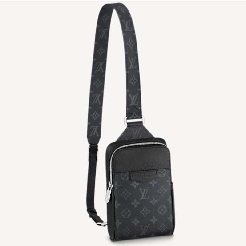 Louis Vuitton Duo Sling Bag Black in Monogram Coated Canvas/Taiga Cowhide  Leather with Palladium-tone - US