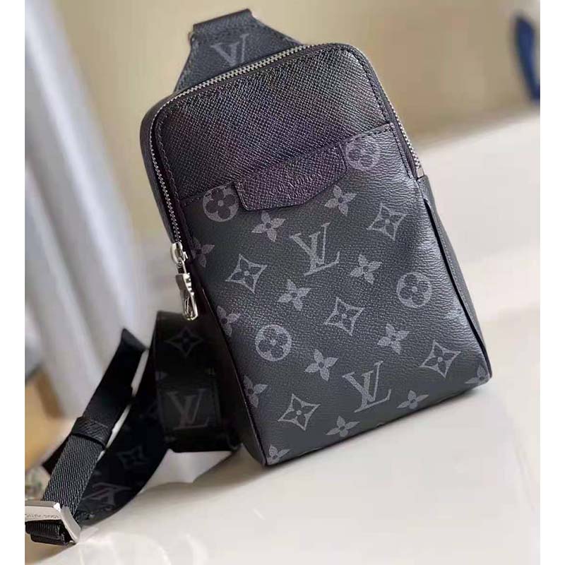 Louis Vuitton Duo Sling Bag Black in Monogram Coated Canvas/Taiga Cowhide  Leather with Palladium-tone - US