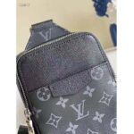 Louis Vuitton Unisex Outdoor Sling Bag Taigarama Noir Black Coated Canvas Cowhide Leather - Image 9