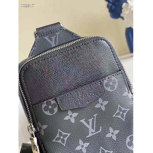 Louis Vuitton Unisex Outdoor Sling Bag Taigarama Noir Black Coated Canvas Cowhide Leather (4)
