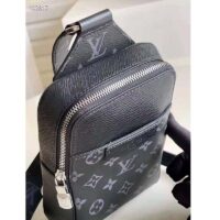 Louis Vuitton Unisex Outdoor Sling Bag Taigarama Noir Black Coated Canvas Cowhide Leather