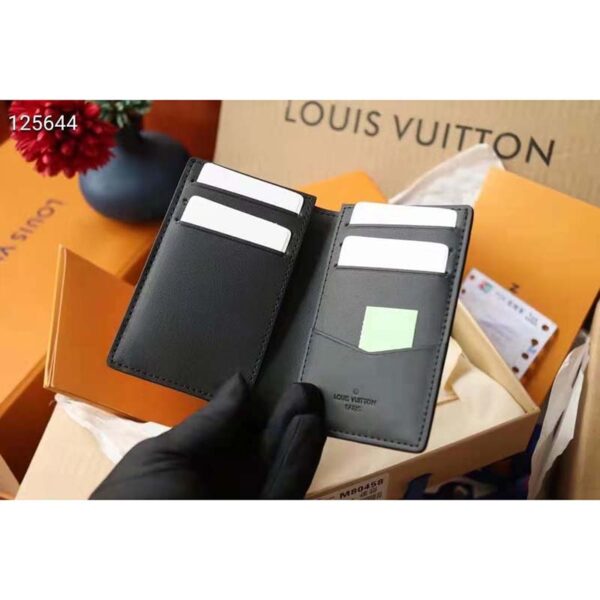 Louis Vuitton Unisex Pocket Organizer Slender Black Monogram Seal Cowhide Leather (6)