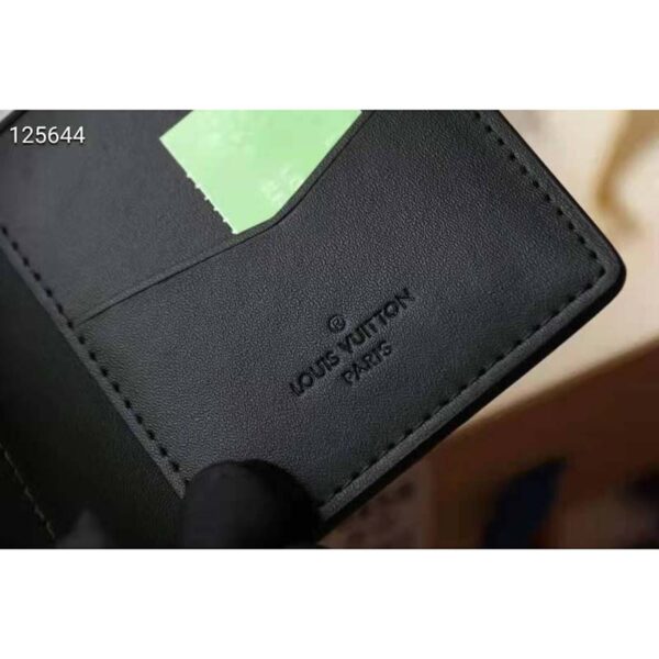 Louis Vuitton Unisex Pocket Organizer Slender Black Monogram Seal Cowhide Leather (7)
