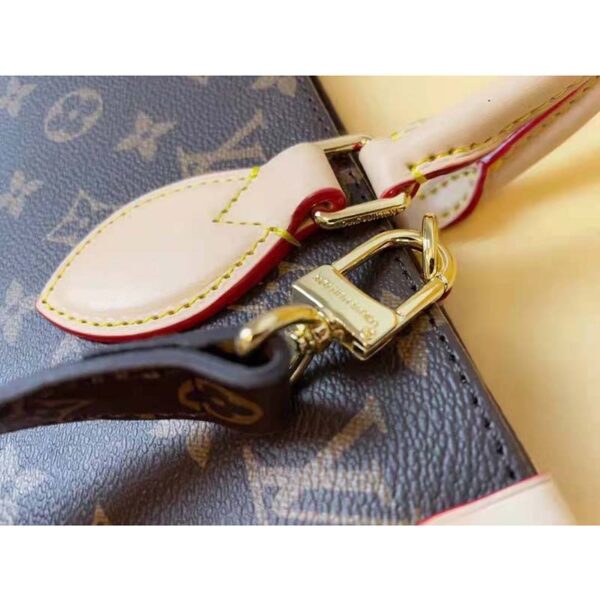 Louis Vuitton Unisex Sac Plat MM Handbag Monogram Coated Canvas Calfskin Leather (8)