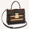 Louis Vuitton Unisex Trianon PM Handbag Monogram Coated Canvas Calfskin Leather Wood
