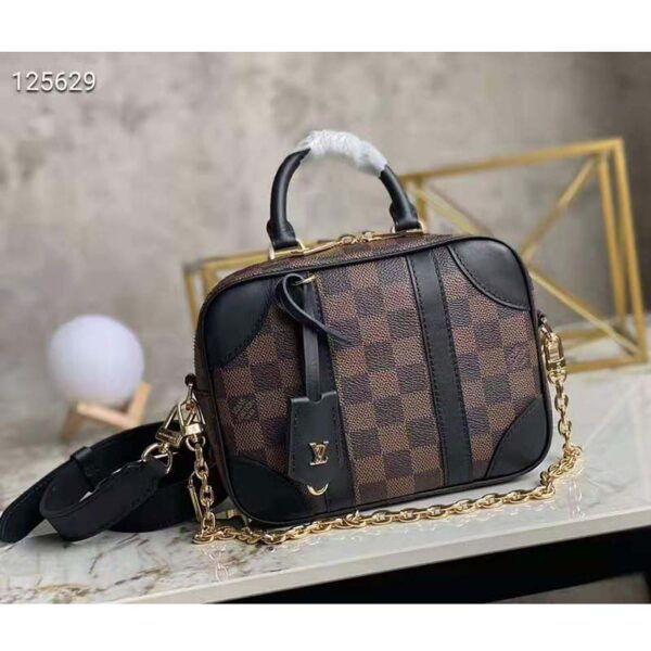 Louis Vuitton Unisex Valisette Souple BB Handbag Black Damier Ebene Coated Canvas (7)