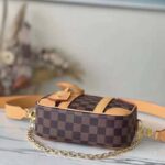 Louis Vuitton Unisex Valisette Souple BB Handbag Natural Beige Damier Ebene Coated Canvas - Image 4