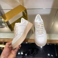Gucci GG Unisex GG Embossed Sneaker White GG Embossed Leather with Smooth Leather