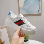 Gucci GG Unisex GG Sneaker with Web White Leather Green and Red Web - Bild 9