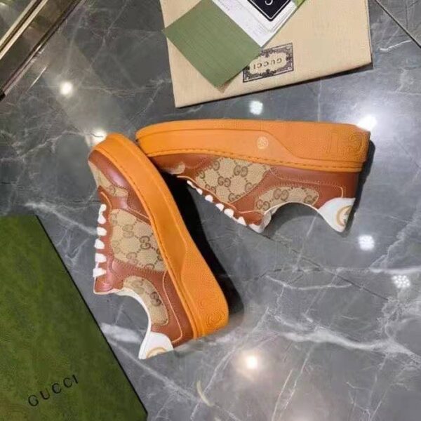 Gucci GG Unisex Gucci Jive Sneaker Beige and Ebony Orignal GG Canvas Brown Leather (5)