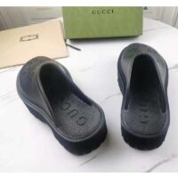 Gucci GG Unisex Slip On Sandal Black Double G Rubber Outsole