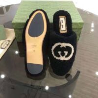 Gucci GG Unisex Slipper with Interlocking G Light Black Interlocking G Merino Wool