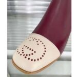 Gucci GG Women Boot with Interlocking G Red Leather with Oatmeal Tip – Bild 4