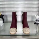 Gucci GG Women Boot with Interlocking G Red Leather with Oatmeal Tip – Bild 2