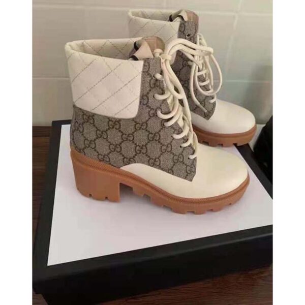 Gucci GG Women’s GG Ankle Boot Beige Ebony GG Supreme Canvas 7 cm Heel (7)