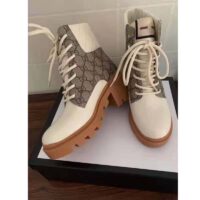 Gucci GG Women’s GG Ankle Boot Beige Ebony GG Supreme Canvas 7 cm Heel
