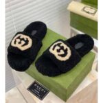 Gucci GG Women's Slide Sandal with Interlocking G Black Interlocking G Merino Wool - Bild 6
