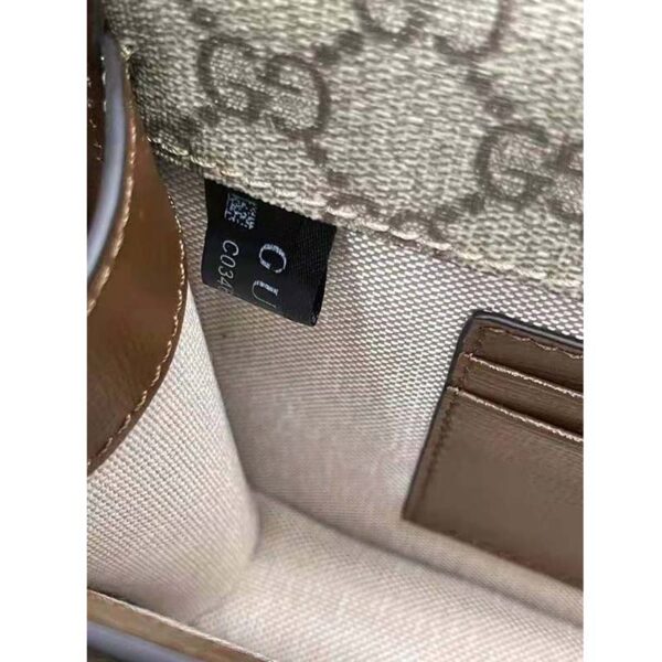 Gucci Unisex Mini Shoulder Bag with Interlocking G Beige Ebony GG Supreme Canvas (10)