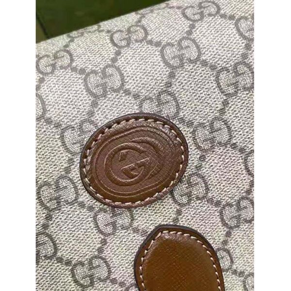 Gucci Unisex Mini Shoulder Bag with Interlocking G Beige Ebony GG Supreme Canvas (4)
