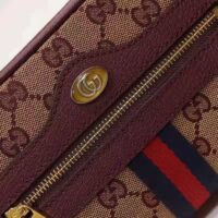 Gucci Unisex Ophidia Mini Bag with Web Beige and Burgundy Original GG Canvas