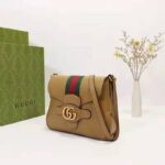 Gucci Unisex Small Messenger Bag with Double G Beige Leather Antique Gold-Toned Hardware - Image 3
