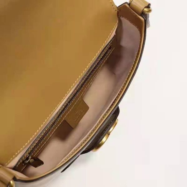 Gucci Unisex Small Messenger Bag with Double G Beige Leather Antique Gold-Toned Hardware (9)