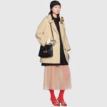 Gucci Unisex Small Messenger Bag with Double G Black Leather Antique Gold-Toned Hardware - Image 11