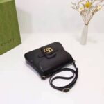 Gucci Unisex Small Messenger Bag with Double G Black Leather Antique Gold-Toned Hardware - Image 6