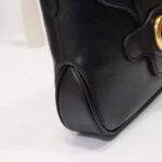 Gucci Unisex Small Messenger Bag with Double G Black Leather Antique Gold-Toned Hardware - Image 10