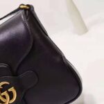 Gucci Unisex Small Messenger Bag with Double G Black Leather Antique Gold-Toned Hardware - Image 9