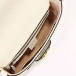 Gucci Unisex Small Messenger Bag with Double G White Leather Antique Gold-Toned Hardware – Bild 7