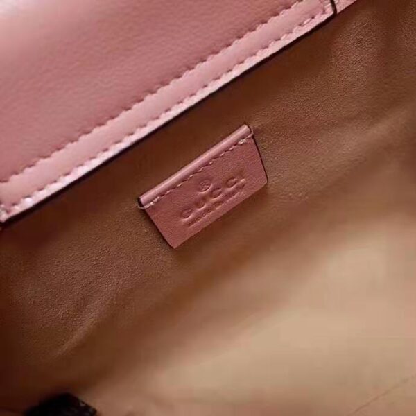 Gucci Women Gucci Diana Mini Tote Bag Pastel Pink Leather Double G (1)