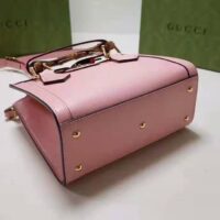 Gucci Women Gucci Diana Mini Tote Bag Pastel Pink Leather Double G