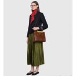 Gucci Women Gucci Diana Small Crocodile Tote Bag Double G Brown Crocodile - Image 10