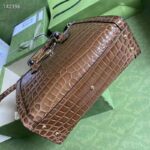 Gucci Women Gucci Diana Small Crocodile Tote Bag Double G Brown Crocodile - Image 6