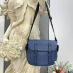 Louis Vuitton LV Unisex Christopher Messenger Navy Blue Taurillon Cowhide Leather – Image 4