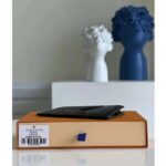 Louis Vuitton LV Unisex Coin Card Holder Monogram Eclipse Coated Canvas Blue Cowhide Leather - Image 6