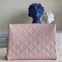 Louis Vuitton LV Unisex Coussin PM Handbag Dragée Light Pink Monogram Embossed Puffy Lambskin