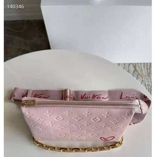 Louis Vuitton LV Unisex Coussin PM Handbag Dragée Light Pink Monogram Embossed Puffy Lambskin (8)