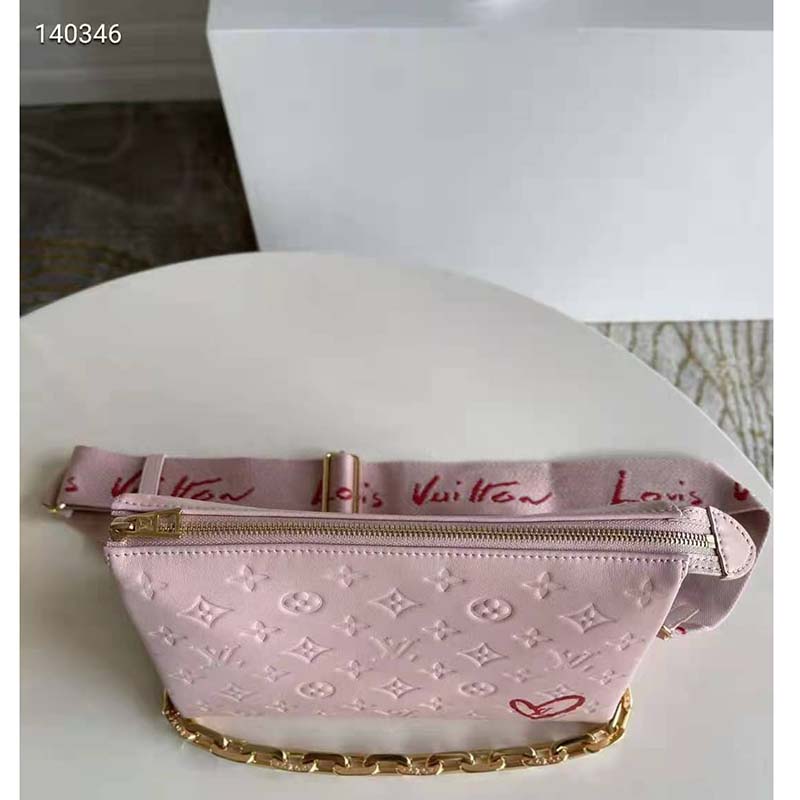 Louis Vuitton Dragée Light Pink Monogram Embossed Puffy Lambskin