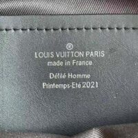 Louis Vuitton LV Unisex Danube PPM Monogram Eclipse Coated Canvas Blue Cowhide Leather