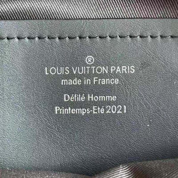 Louis Vuitton LV Unisex Danube PPM Monogram Eclipse Coated Canvas Blue Cowhide Leather (1)