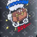 Louis Vuitton LV Unisex Danube PPM Monogram Eclipse Coated Canvas Blue Cowhide Leather - Bild 7