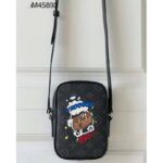 Louis Vuitton LV Unisex Danube PPM Monogram Eclipse Coated Canvas Blue Cowhide Leather - Bild 2